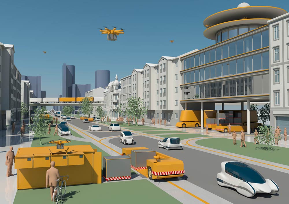 Illustration: Vision autonomer Güterverkehr